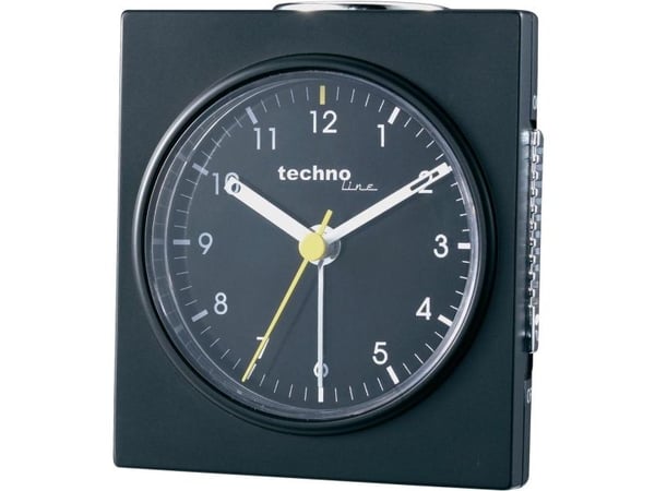 Technoline Modell Q, Quartz vekkerklokke, Svart, Analog, 76 mm, 85 mm, 47 mm
