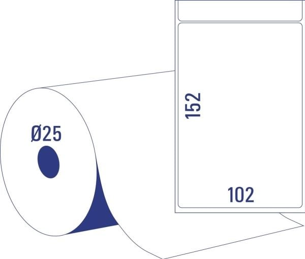 Avery TD8050-25, Hvit, Selvklebende skriveretikett, Papir, Trermisk overføring, Permanent, Avrundet rektangel
