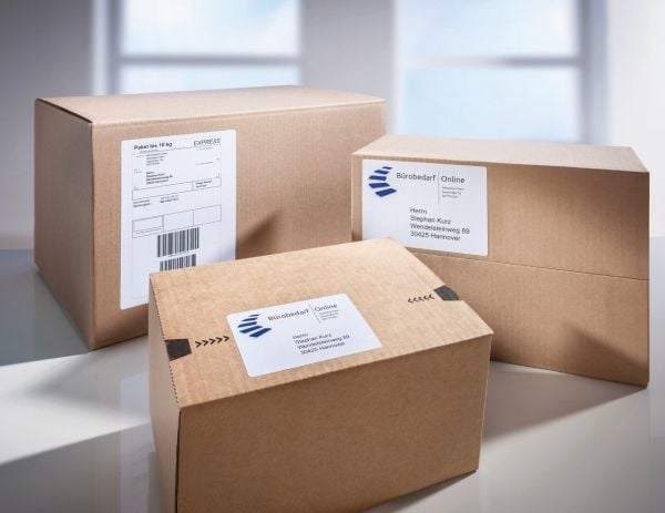 Avery TD8050-25, Hvit, Selvklebende skriveretikett, Papir, Trermisk overføring, Permanent, Avrundet rektangel