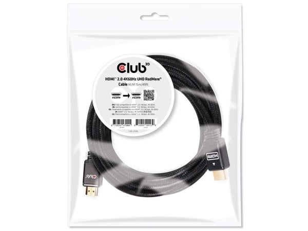 Club 3D CAC-2314 - HDMI-kabel med Ethernet - HDMI hann til HDMI hann - 15 m - 4K-støtte