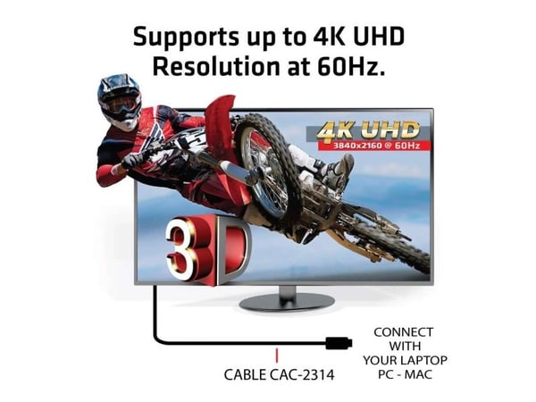 Club 3D CAC-2314 - HDMI-kabel med Ethernet - HDMI hann til HDMI hann - 15 m - 4K-støtte