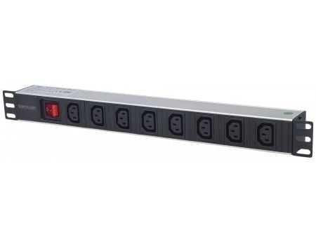 Intellinet 163620, 1U, Sort, Sølv, 8 AC-utganger, C13 kopling, 2 m, 110 - 250 V