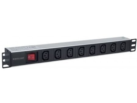 Intellinet 163620, 1U, Sort, Sølv, 8 AC-utganger, C13 kopling, 2 m, 110 - 250 V