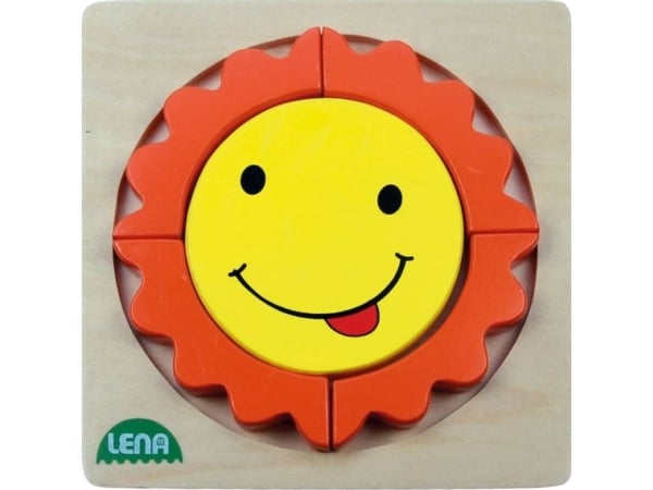 Lena Wooden Puzzle Sun, 5 stykker, Flora, 1,5 år