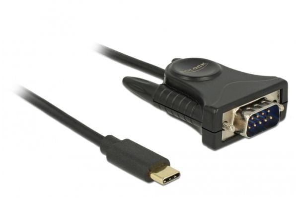 DeLOCK 62964, Musta, USB Type-C, RS-232, 1,8 m, Uros/uros