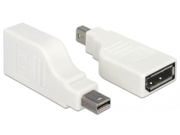 Delock - DisplayPort-adapter - Mini DisplayPort (hann) til DisplayPort (hunn) - DisplayPort 1.2 - 4K-støtte - hvit