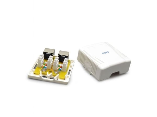 Cablexpert - Pinta-asennettava rasia verkoille - CAT 6 - FTP - RJ-45 X 2 - valkoinen