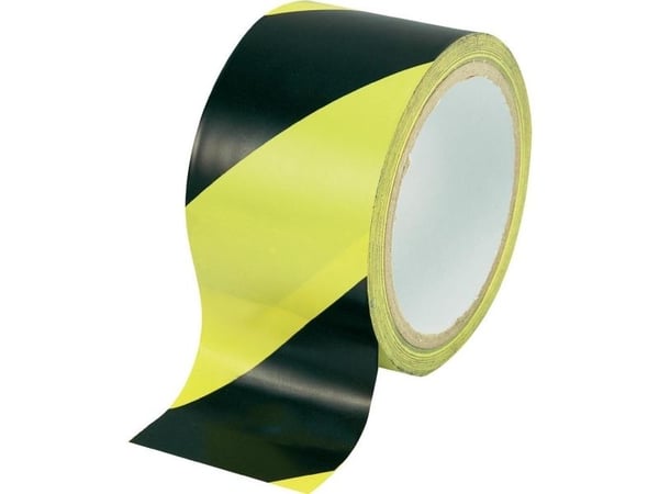 TOOLCRAFT WT-YB 1564134 Markeringstape WT-YB Sort, Gul (L x B) 18 m x 48 mm 18 m