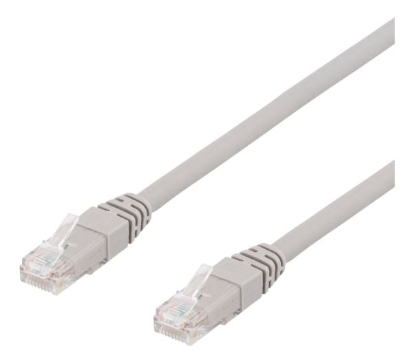 DELTACO - Koblingskabel - RJ-45 (hann) til RJ-45 (hann) - 35 m - UTP - CAT 6a - formstøpt - grå