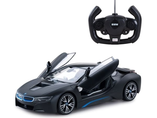 BMW i8 fjärrstyrd bil 1:14 svart (kan öppna dörrarna via fjärrkontroll)
