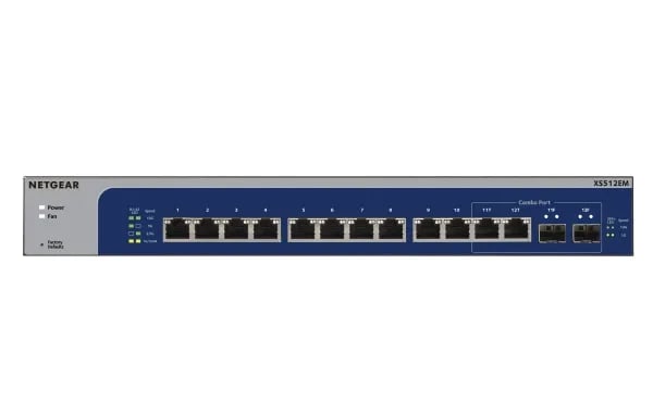 NETGEAR Plus XS512EM - Switch - smart - 10 x 100/1000/2.5G/5G/10GBase-T + 2 x kombo 10 Gigabit SFP+ - stasjonær, rackmonterbar