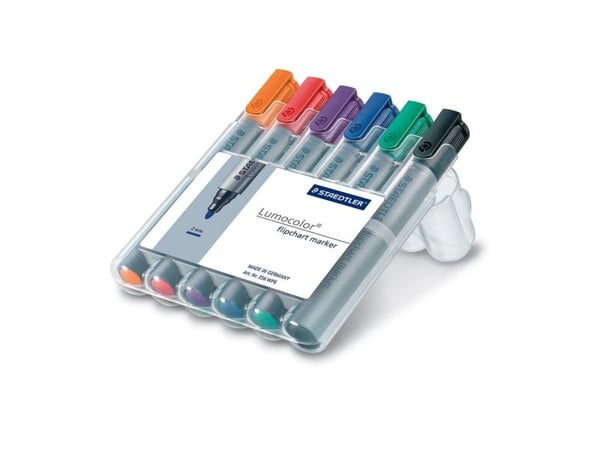 Staedtler 356 WP6, 6 kpl, Musta, Sininen, Vihreä, Oranssi, Punainen, Violetti, Harmaa, Polypropeeni (PP), 2 mm