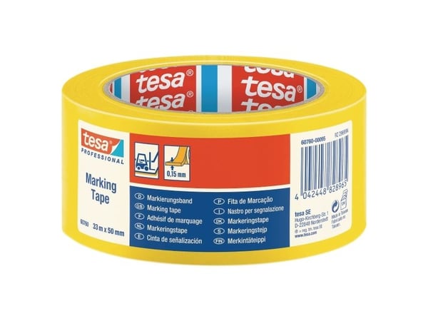 Gulvtape tesa 60760 professional 50mm x 33m, gul