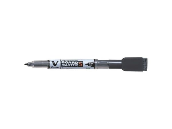 Whiteboardmarker Pilot V-Board Master S Ultra Fine sort med magnet og visker
