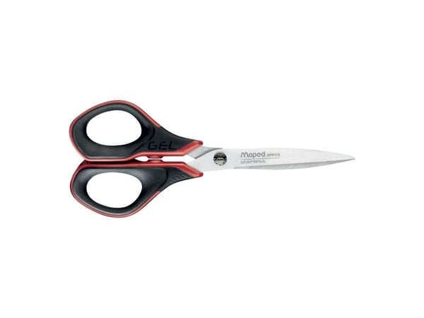 Maped 496210, Rett kutt, Single/enkelt, Sort, Rød, Kunsthåndverk saks, Kontor saks, Ambidekstriøs, 17 cm
