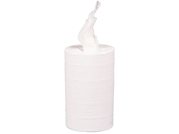 Håndklæderulle, ABENA Care-Ness Excellent, 2-lags, Mini, 72m x 20cm , Ø13cm, hvid, nyfiber