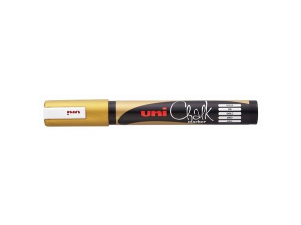 Uni-Ball ChalkGlass PWE5M OR, Gull, 1 stykker