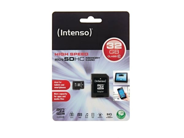 Intenso Class 10 - Flashminnekort (microSDHC til SD-adapter inkludert) - 32 GB - Class 10 - microSDHC
