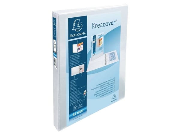 Indstiksringbind Exacompta Kreacover, A4+, ryg 38 mm, hvid