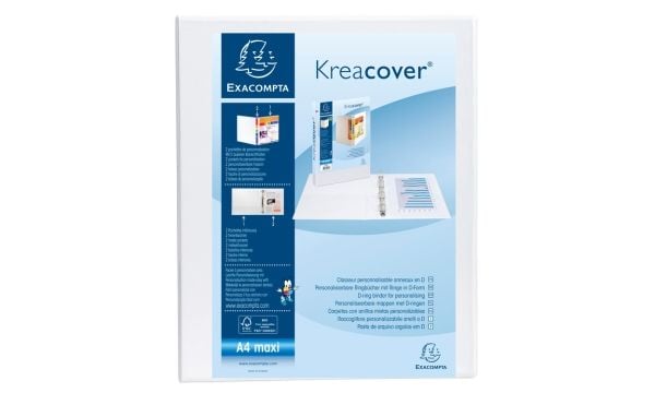 Indstiksringbind Exacompta Kreacover, A4+, ryg 38 mm, hvid