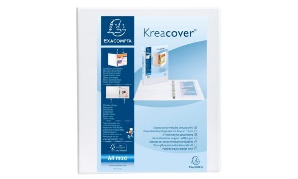 Innstikkperm exacompta kreacover, a4+, rygg 64 mm, hvit