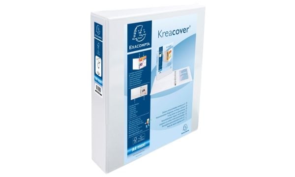 Innstikkperm exacompta kreacover, a4+, rygg 64 mm, hvit