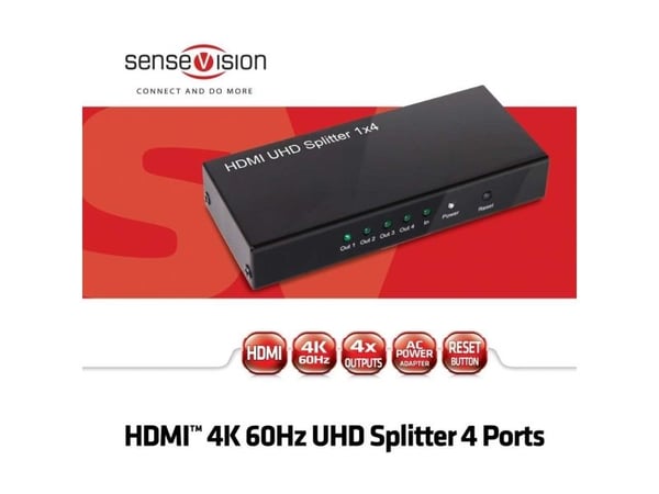 Club 3D SenseVision CSV-1380 - Video/lyd-splitter - 4 x HDMI