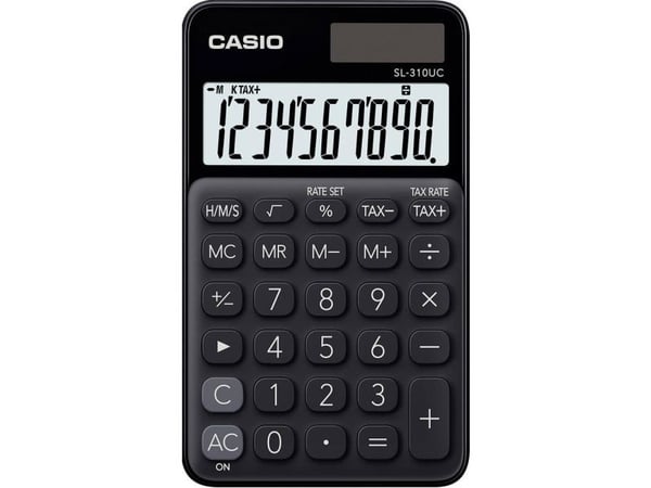 Casio SL-310UC - Kalkulator - 10 sifre - solcellepanel, batteri - svart