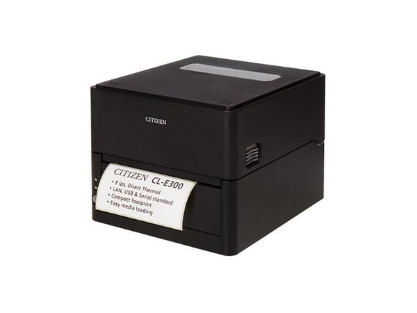 Citizen CL-E300 - Etikettskriver - direktetermisk - Rull (11,8 cm) - 203 dpi - inntil 200 mm/sek - USB 2.0, LAN, RS232C - kutter - svart