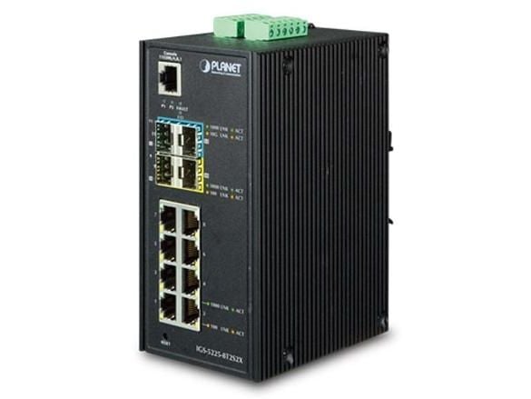PLANET IGS-5225-8T2S2X - Switch - L3 - Styrt - 8 x 10/100/1000 + 2 x Gigabit SFP + 2 x 10 Gigabit SFP+ - DIN-skinnemonterbar, veggmonterbar - AC 24...