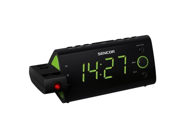 Sencor SRC 330 GN RADIOCLOCK, Alam Clock with projector, Digital, FM, ,05 cm (1.2"), Green - 420g