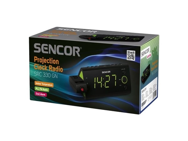 Sencor SRC 330 GN RADIOCLOCK, Alam Clock with projector, Digital, FM, ,05 cm (1.2"), Green - 420g