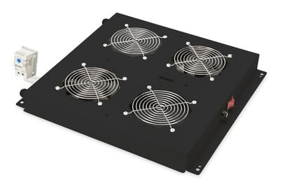 Digitus DN-19 FAN-2 - Systemviftebrett - med 2 kjølevifter, termostat - svart, RAL 9005 - 19"