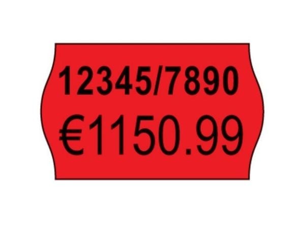 Avery Zweckform RPLP1626 - Papir - permanet adhesiv - perforert - rød - 26 x 16 mm 12000 etikett(er) (10 rull(er) x 1200) prisetiketter