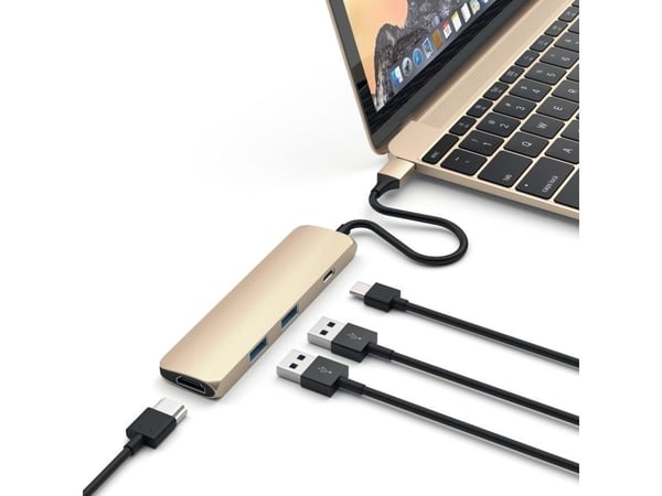 Satechi Slim Alumiininen moniporttisovitin - telakointiasema - USB-C