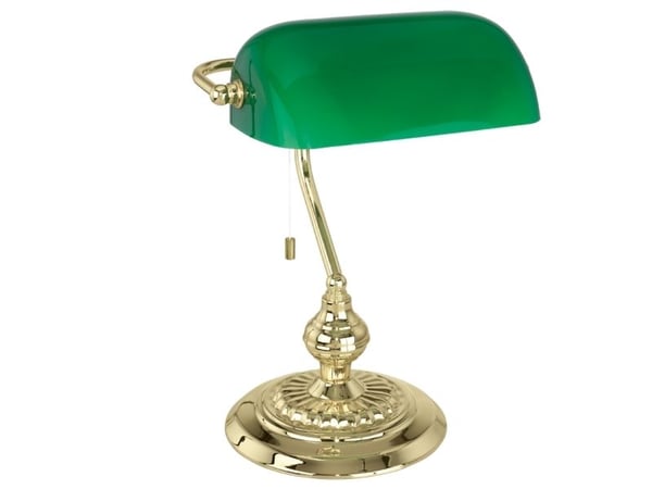 Eglo Banker - Skrivebordslampe - 1 sokkel - E27 - grønn, messing