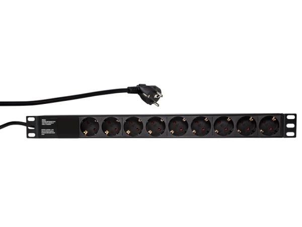 LogiLink PDU9C03, 9 AC-pistorasia(a), Tyyppi F, 230 V, 50 - 60 Hz, 16 A, 3500 W