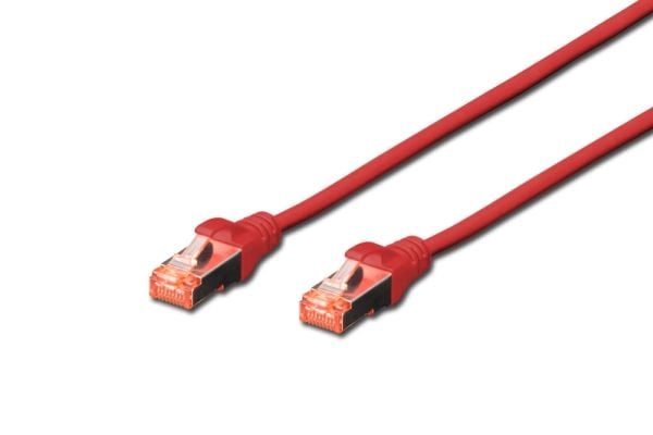 Digitus DK-1644-005-R-10, 0,5 m, Cat6, S/FTP (S-STP), RJ-45, RJ-45, Punainen