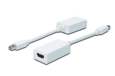 ASSMANN - HDMI-adapter - Mini DisplayPort hann til HDMI hunn - 15 cm - dobbeltisolert - hvit