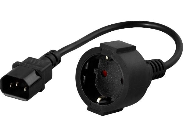 PowerWalker - Strømkabel - CEE 7/4 (hun) til IEC 60320 C14 - 10 A - 20 cm - 20 cm
