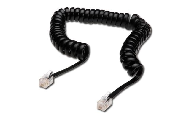 ASSMANN - Telefonkabel - RJ-10 (hann) til RJ-10 (hann) - uskjermet - flat - svart