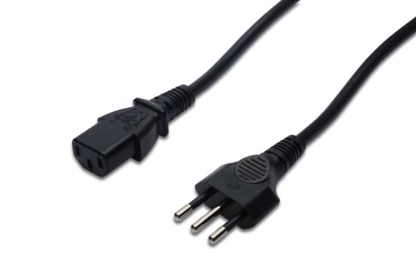 ASSMANN - Johdinsarja - IEC 60320 C13 til CEI 23-50 (han) - AC 250 V - 1,8 m - formet - sort - Italia