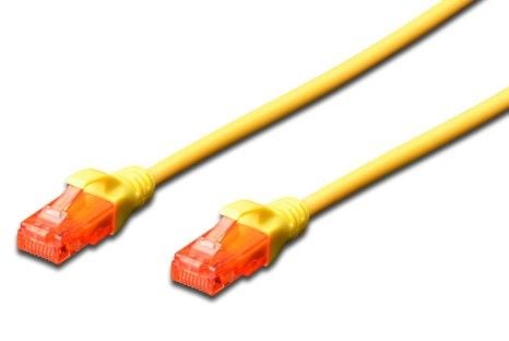 DIGITUS Professional - Koblingskabel - RJ-45 (hann) til RJ-45 (hann) - 25 cm - UTP - CAT 6 - IEEE 802.3 - halogenfri, formstøpt, uten hindringer - gul