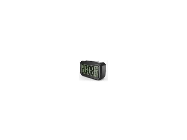 Mebus 42435, Kvarts vekkerklokke, Rektangel, Svart, 12/24 timer, F, °C, LCD