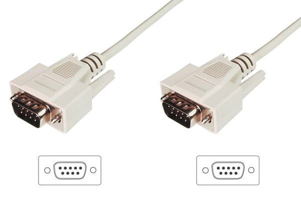 ASSMANN - Seriell kabel - DB-9 (hann) til DB-9 (hann) - 3 m - formstøpt, tommelskruer - beige
