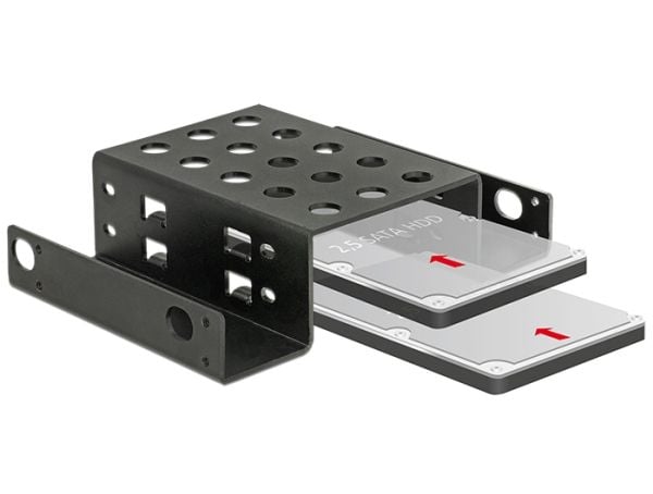 Delock - Uttagbar harddiskramme - 5,25" til 2 x 2,5" - svart