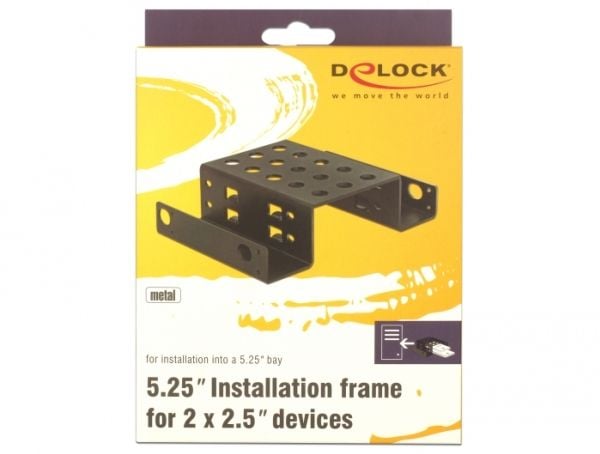 Delock - Uttagbar harddiskramme - 5,25" til 2 x 2,5" - svart