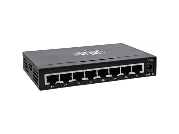 InLine 32308M, Gigabit Ethernet (10/100/1000), Full tosidig, Kan monteres på vegg