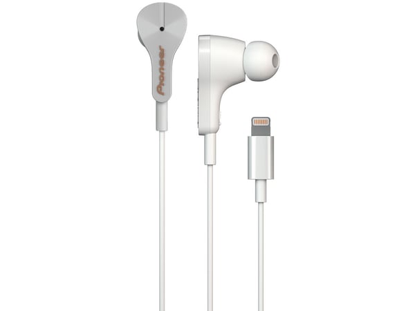 Pioneer Rayz SE-LTC3R-W - Ørepropper med mikrofon - i øret - kablet - aktiv støydemping - Lightning - is