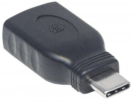 Manhattan 354646, USB C, USB A, Svart